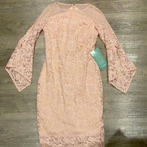 Marina Long Sleeve Sequin Lace Dress